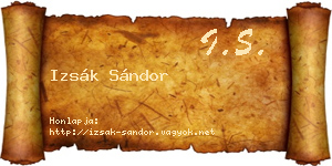 Izsák Sándor névjegykártya